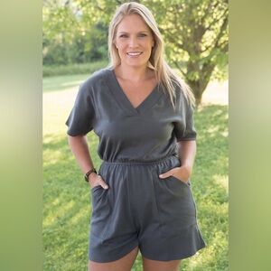 Grey Tshirt/Short Romper 3X